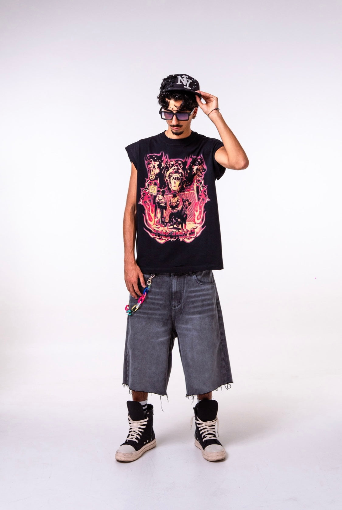 JORTS BLACK RAINBOW